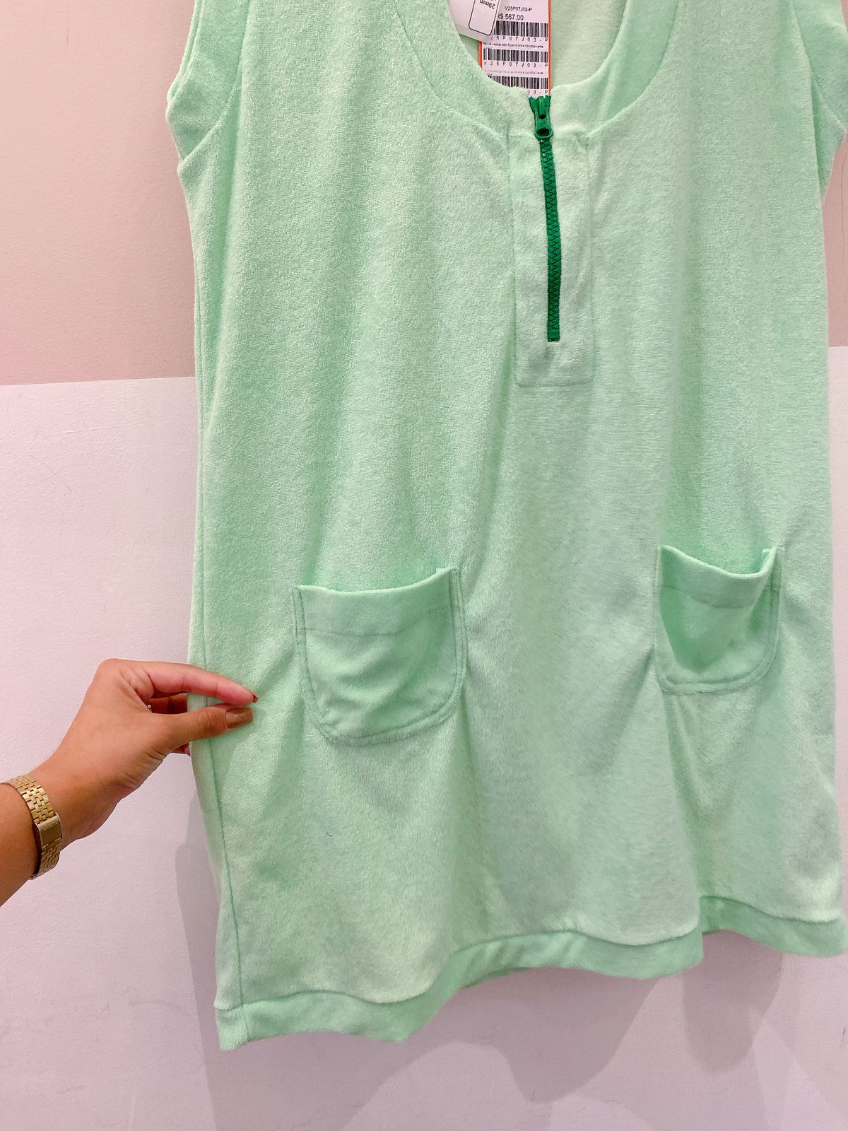 Vestido atoalhado verde Pitta G