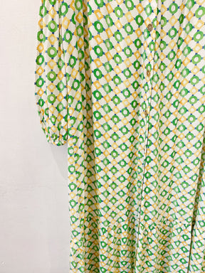 Vestido estampa azul e amarelo Anpô M